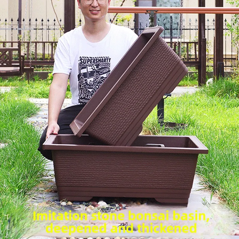 

Flower pot Household rectangular bonsai pot Plastic special box for growing vegetables Large purple sand bonsai