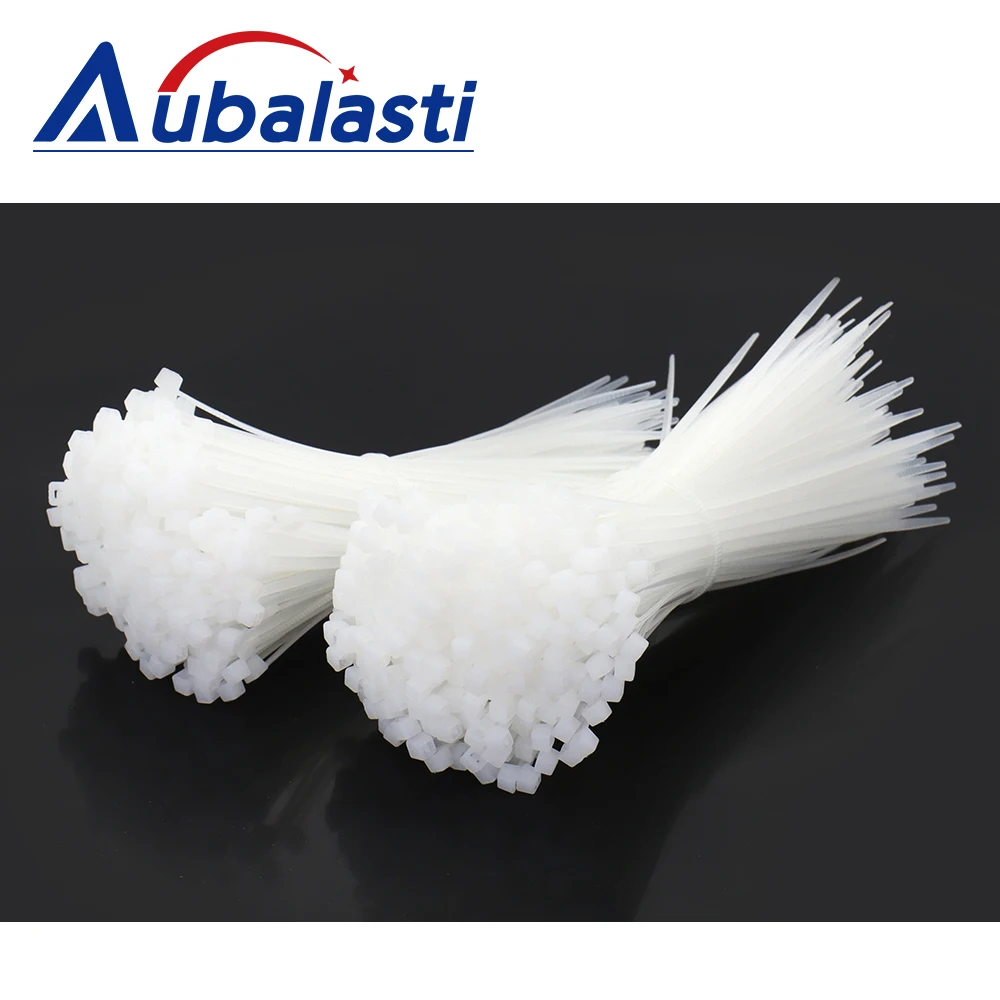 Aubalasti Self-locking Plastic Nylon Cable Tie White Cable Tie Fastening Ring Industrial Cable Tie Set 3 Series 4 Series 5Series