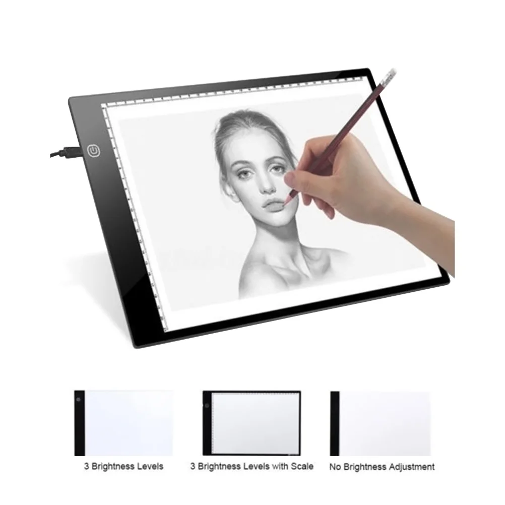 

Led Tracing Light Box A4 5Mm Ultra Thin 730G Dimmable Flicker Free For Drawing Animation Stenciling Calligraphy Craft Design