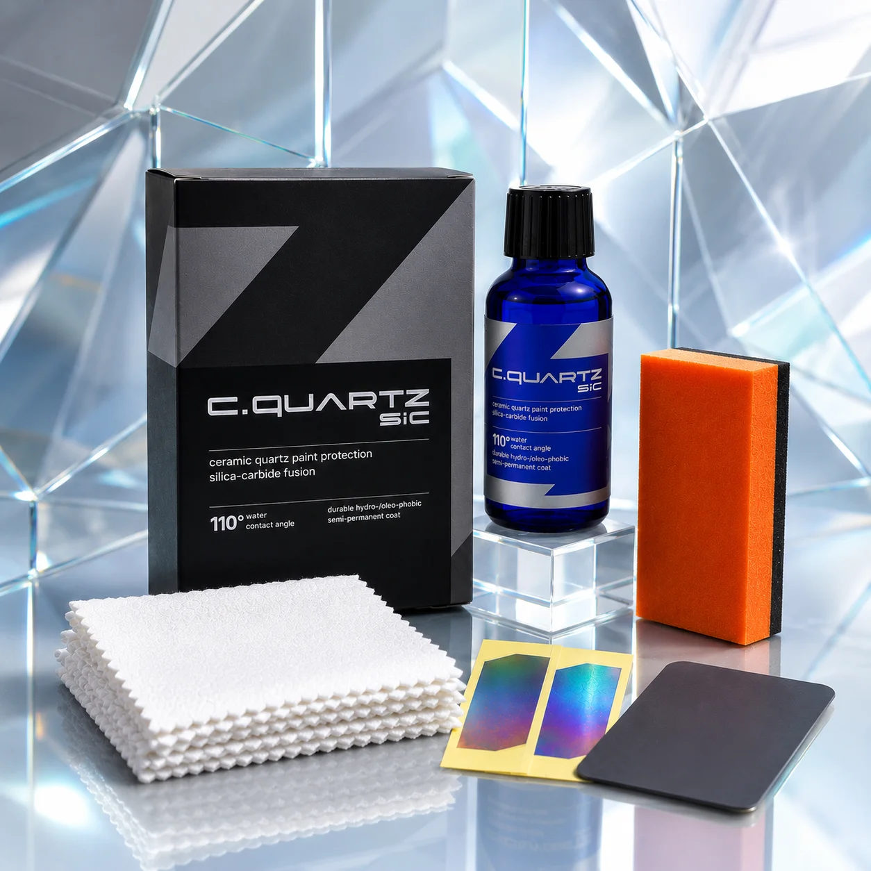 For CAR CQUARTZ SiC 30ml Kit Car Ceramic Coating Finish Quartz Based Nanotechnology Bonds To Paint Glass Metal and Plastic