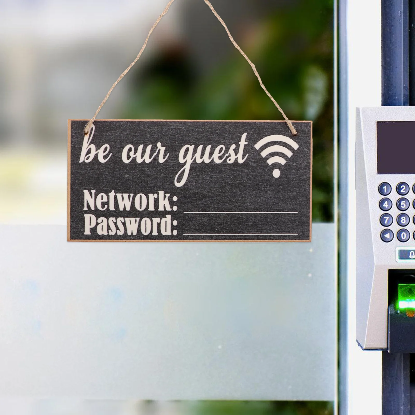 

2Pcs Wooden WiFi Password Sign Reusable Chalkboard Style Guest Room WiFi Network Password Sign Office Hotel Guest Room Essential