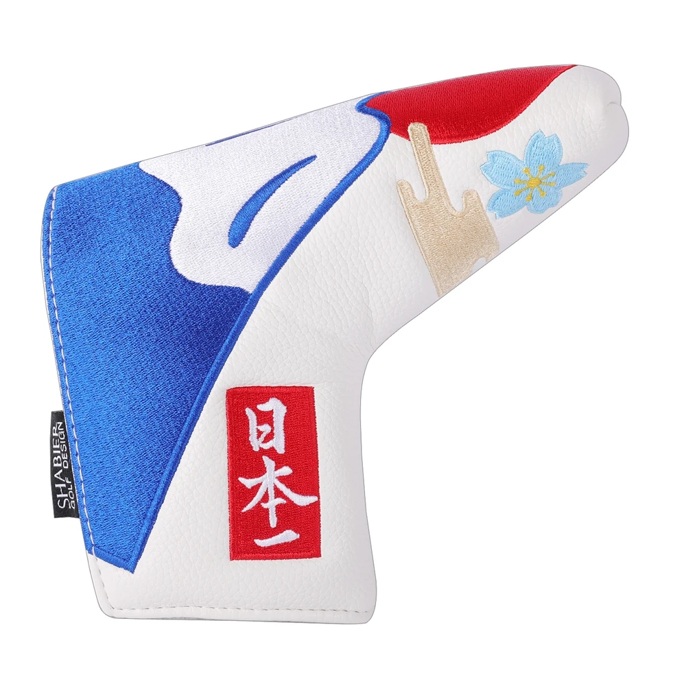 Japan Cat Mount Full Embroidery Golf Head Cover Golf Blade Putter Cover