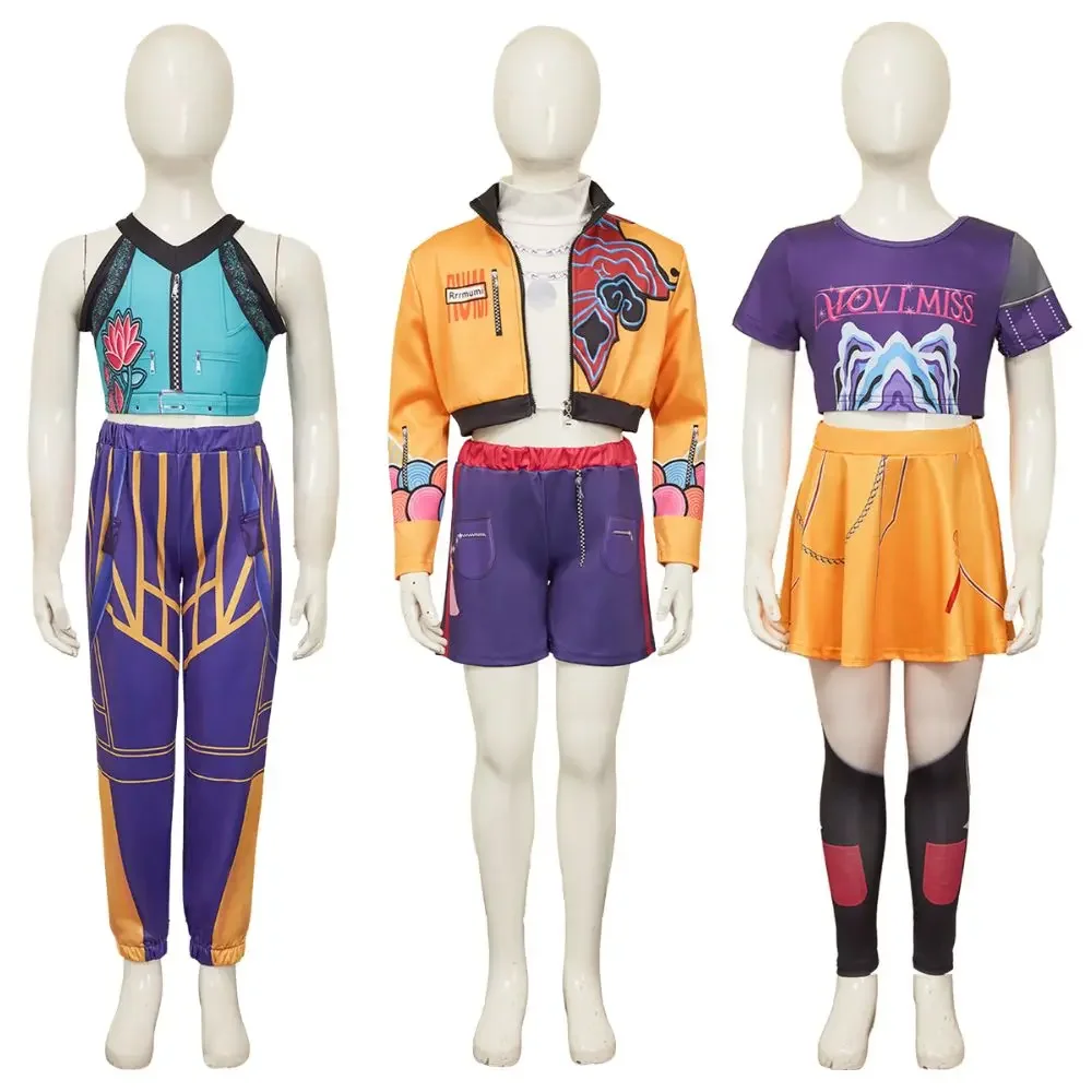 

Детский карнавальный костюм Rumi Zoey Mira Kpop Demon Hunters, маскировка для детей, одежда для девочек, наряд для ролевых игр, карнавальный костюм на Хэллоуин