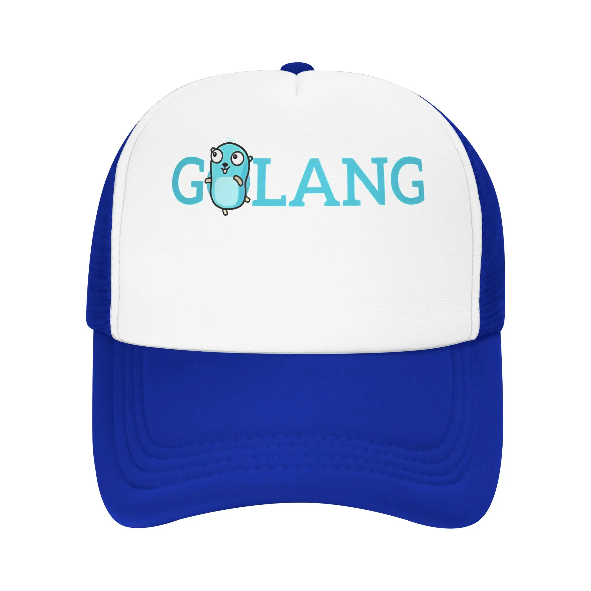 golang gopher  Mesh Trucker Hat Trendy  Summer Outdoor Mesh-back Baseball Cap Adjustbale For Casual Headwear
