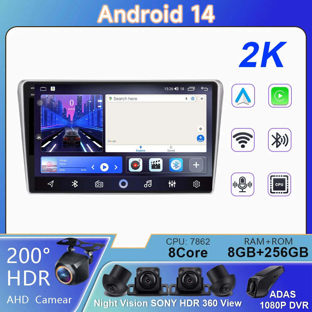 WIFI Android Auto For Toyota Avensis T25 2002 - 2008 Video Player Car Radio GPS Navigation Multimedia Stereo Carplay No 2din DVD