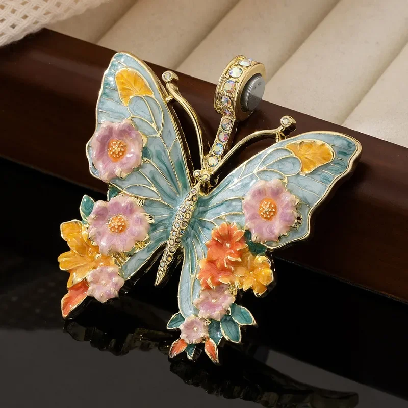 Medieval Vintage Butterfly Pendant Exquisite Accessories Vintage Temperament Enamel Pendant Colored Enamel Medieval Necklace