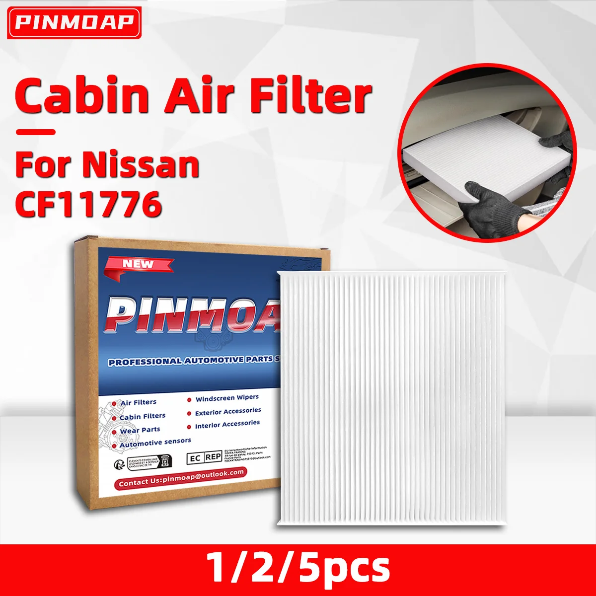 

PINMOAP Car Air Conditioning Filter 27277-3JC1A Is Suitable For Nissan Murano/Maxima Infiniti JX35/QX60 Car Cabin Filter Element