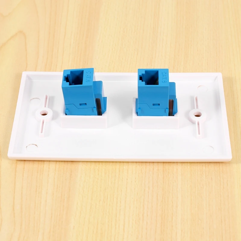 2-Pack Ethernet Wall Plate, RJ45 Cat6 Female To Female Jack Inline Coupler Face Plates