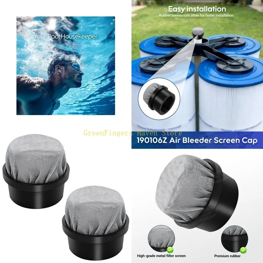 

F68D 2Pcs Pool Filter Accessories Rusts Resistant Meshing Cap Replacement for 190106Z Use