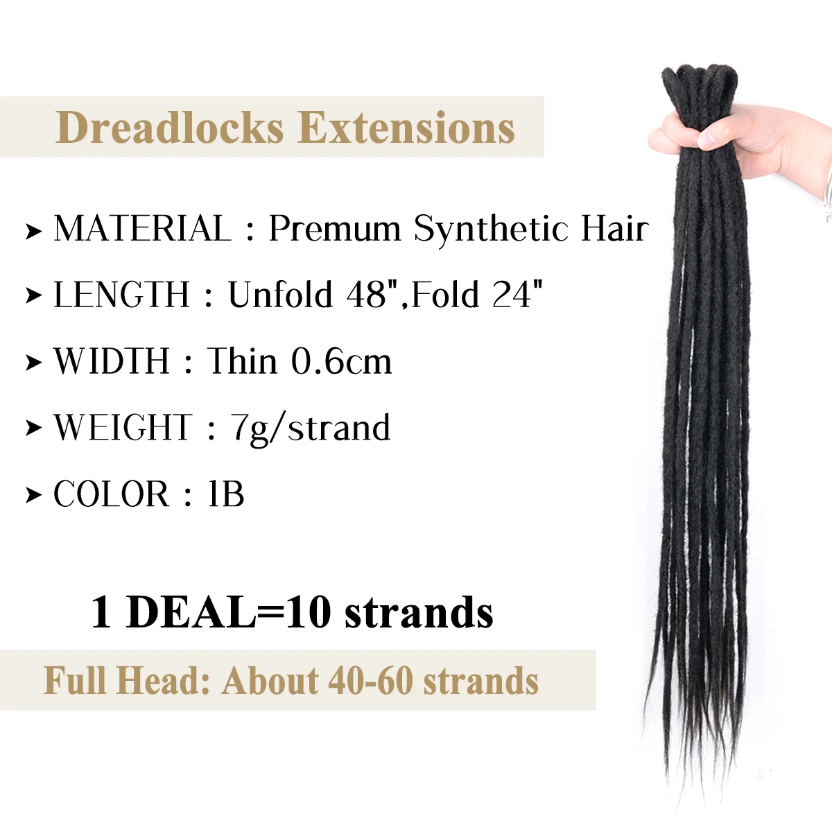 24Inch Synthetic Dreadlocks Hair Extensions Soft Handmade Crochet Hair Rock Roll Hippie Style Blonde Braid Hairs For Women Girl