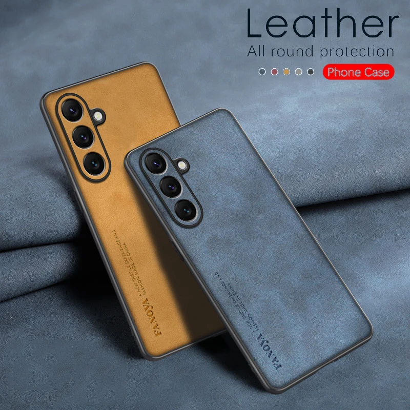 Fall für Samsung Galaxy S25 FE S24 FE Schützen Objektiv Lammfell Leder Shell Coque S24 Ultra Abdeckung TPU Weiche Stoßstange Stoßfest Funda