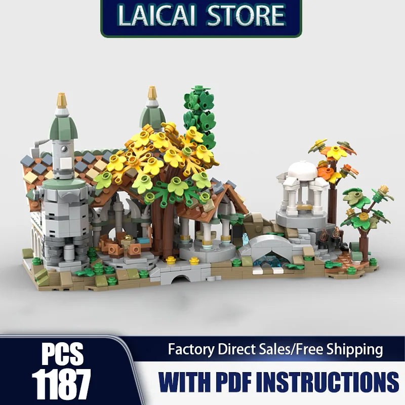 Ring film Model Moc Bouwstenen Mini 10316 Rivendell Model Technologie Modulaire Blokken Geschenken Kerst Speelgoed Sets Montage