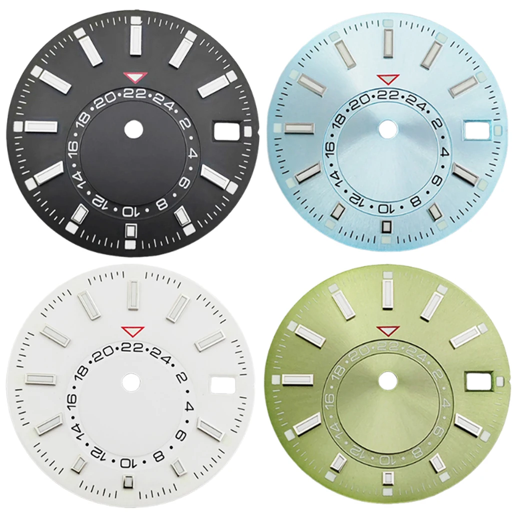 

Циферблат часов 28,5 мм для NH35 NH35a, зеленый светящийся корпус, 3,0 часа, 3,8 часа, с окошком даты, аксессуары для автоматических механизмов
