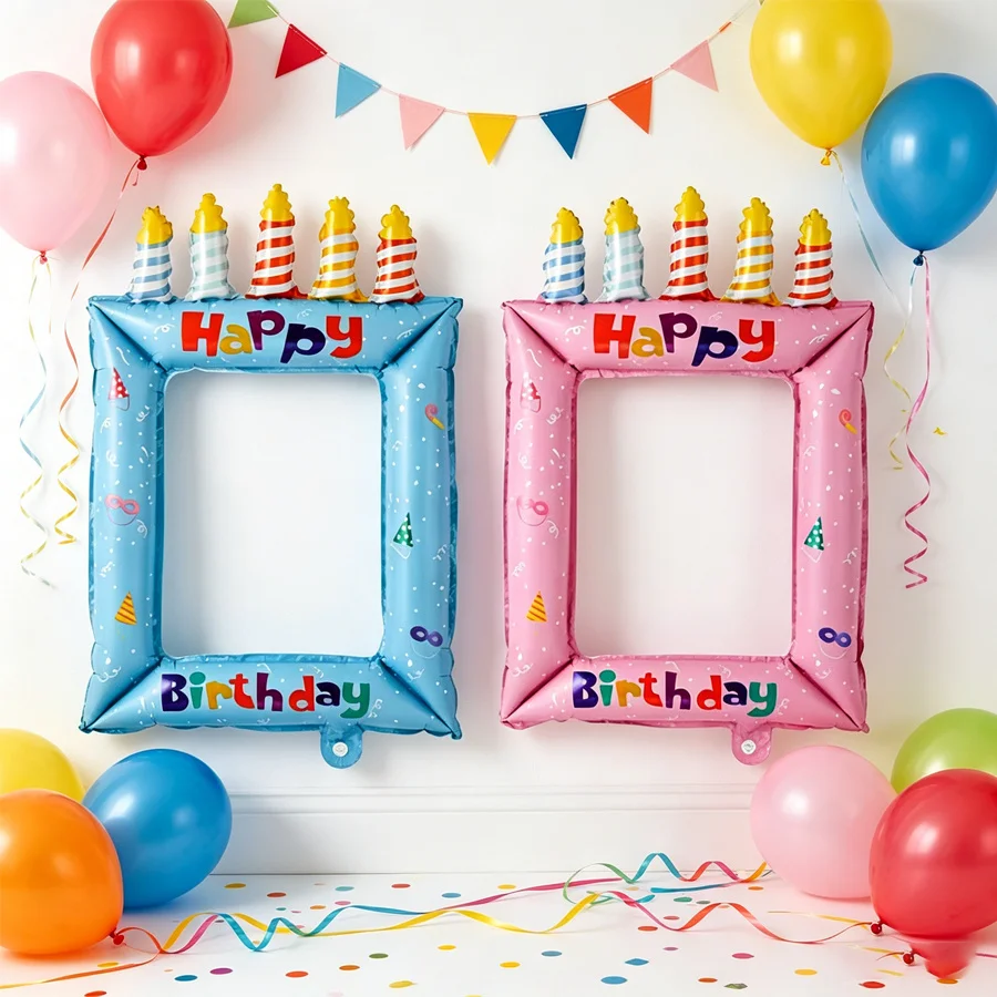 28inch Princess Theme Balloon Photo Frame, Selfie Photography Backdrop Prop Balloons, for Birthday Party Celebrations Decoration
