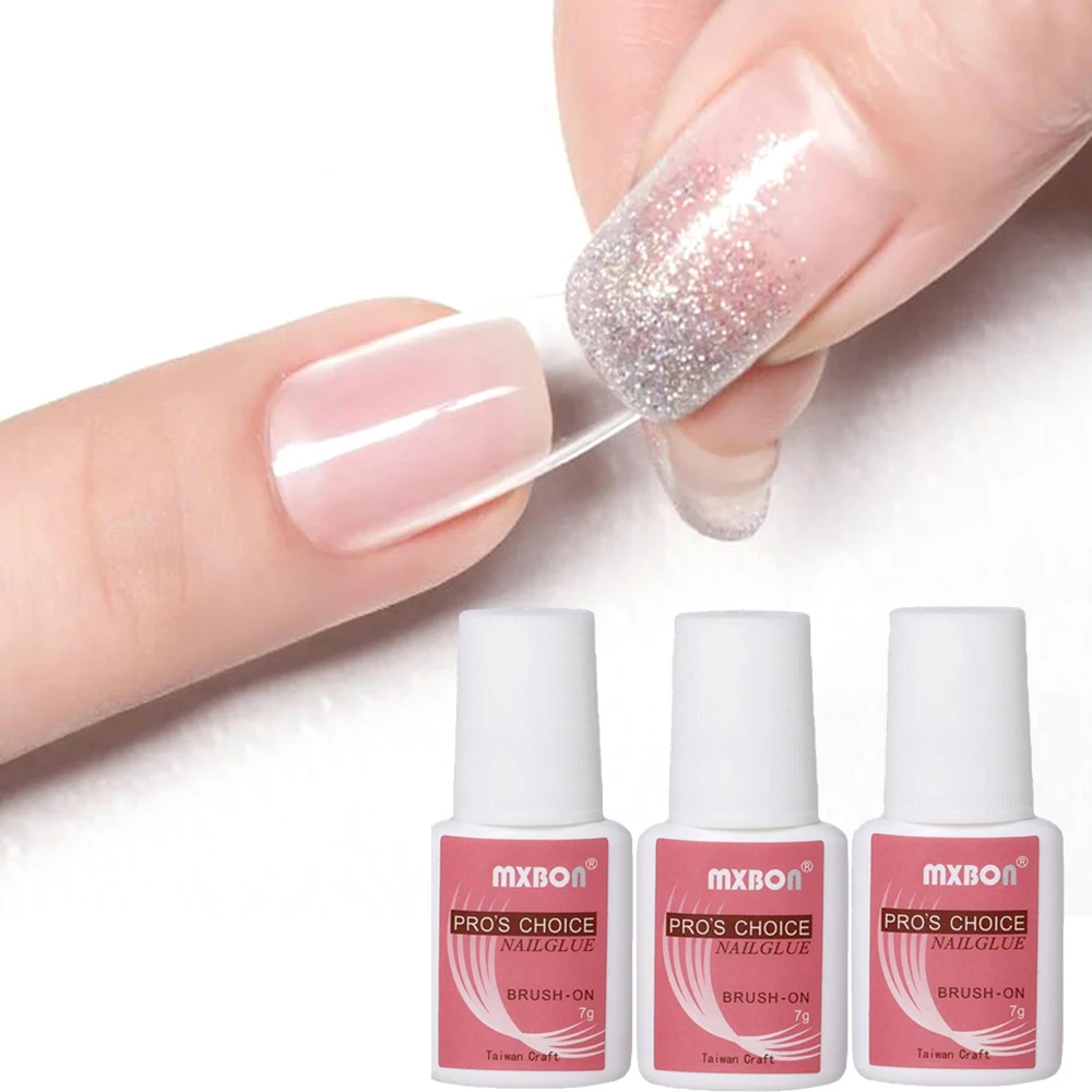 Cola Ligação Prego de Secagem Rápida, Super Forte, Unhas Postiças Adesivas, Pontas acrílicas para unhas, Diamante Cristal Strass, Cola pegajosa, 7g