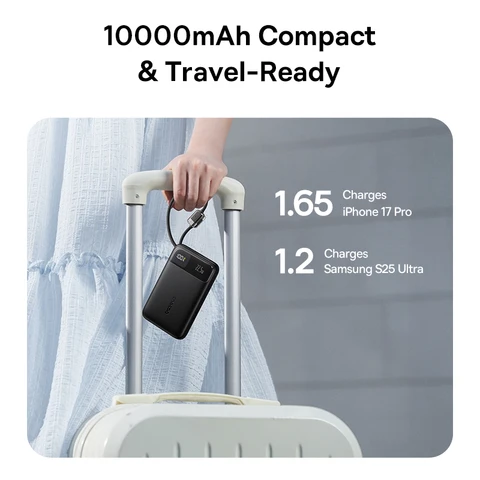 Baseus 10000 мАч Power Bank с двойным кабелем и быстрой зарядкой — фото модели