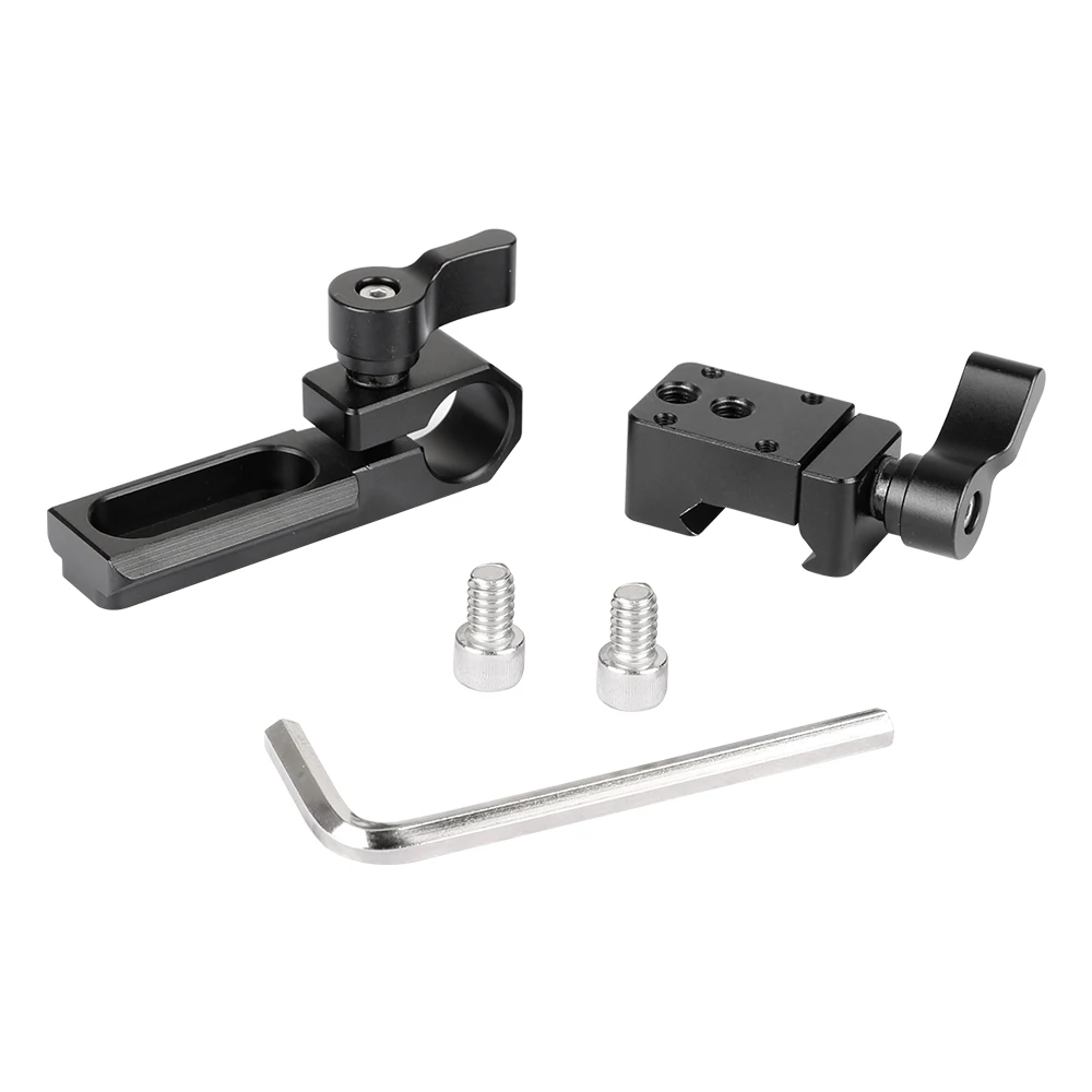 CAMVATE penjepit batang 15mm tunggal dengan rel pengaman NATO penjepit NATO untuk dudukan mikrofon perekam Audio cahaya Monitor Rig Cage