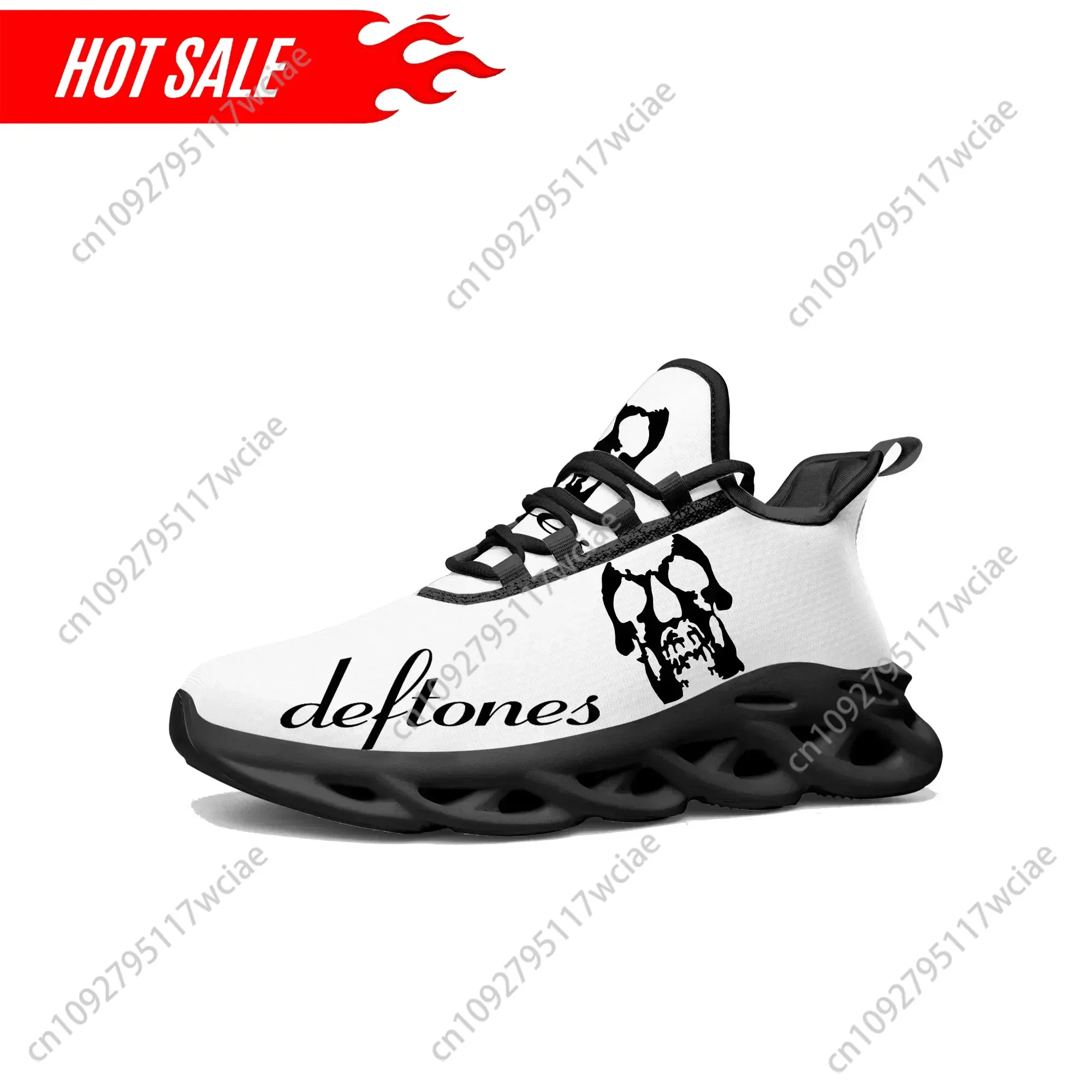 ديفتونز المعادن الفن روك باند الشقق أحذية رياضية رجل إمرأة رياضة الجري حذاء رياضة الدانتيل يصل شبكة الأحذية مصممة خصيصا حذاء أسود #2
