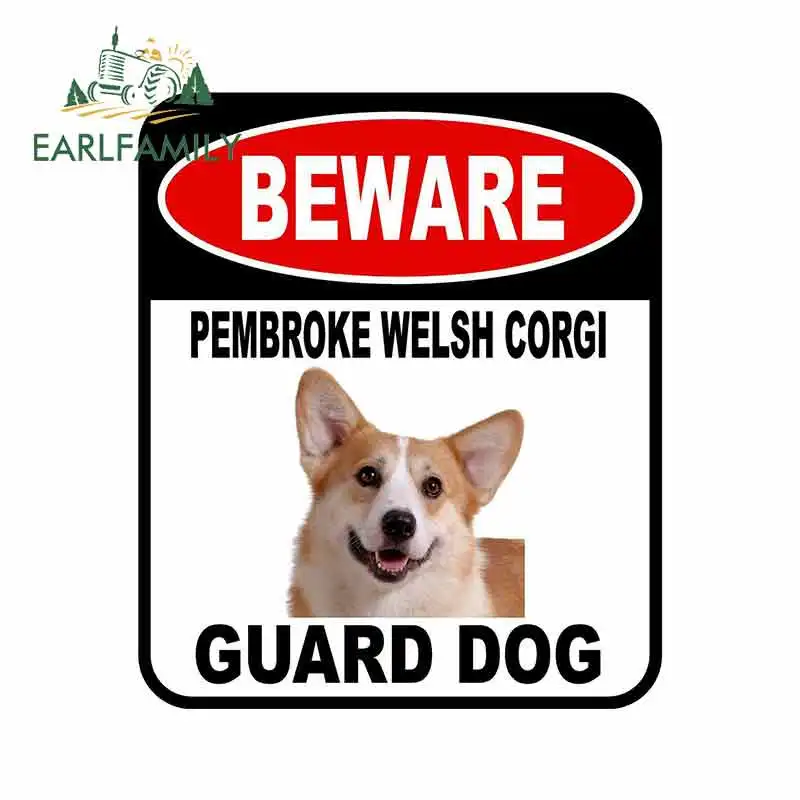 EARLFAMILY 13 سنتيمتر x 11 سنتيمتر حذار قصب كورسو الحرس الكلب سيارة ملصق غطاء الخدوش مركب تسجيل JDM كلب ملصق مائي تحذير ملصقات #2