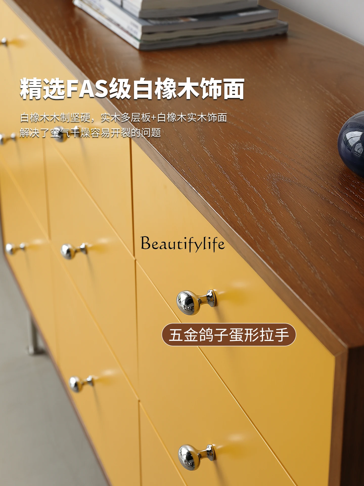 خزانة جانبية لتناول الطعام من الخشب الصلب على طراز العصور الوسطى وخزانة تخزين بجانب السرير وغرفة النوم بتصميم عتيق #5