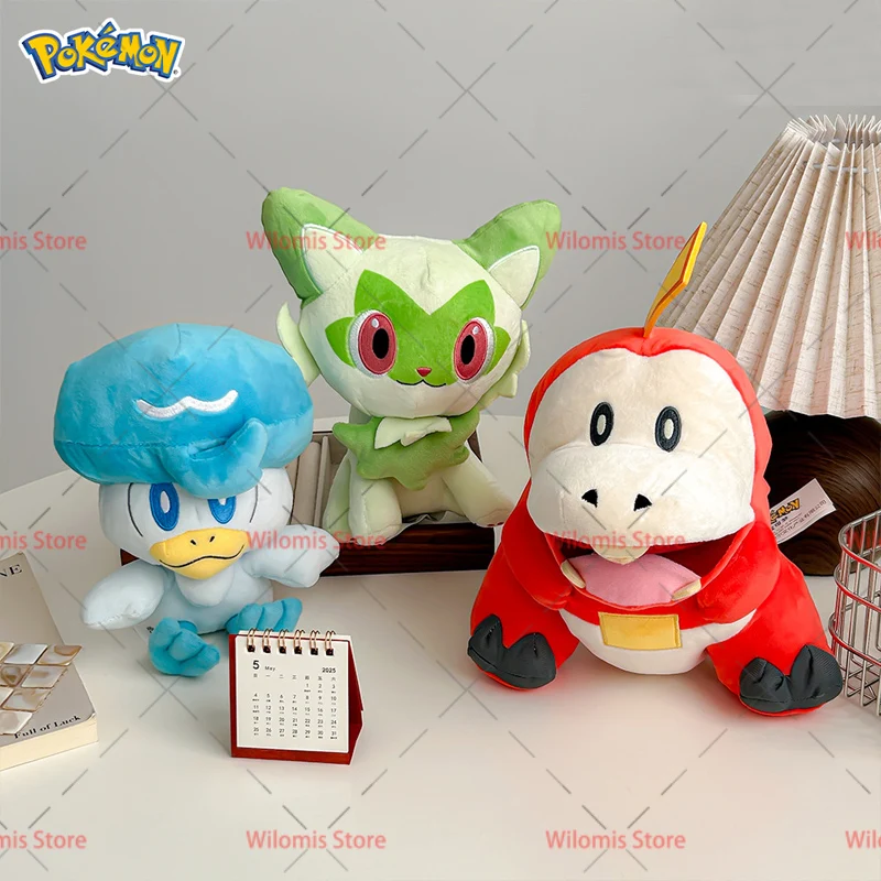 

Original Pokemon Sprigatito Plush Toy Cartoon Figure Quaxly Fuecoco Toy Cute Anime Stuffed Doll Room Decoration Holiday Gift