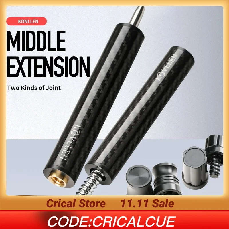 

KONLLEN-Middle Extension Carbon Pool Extender, Billiards Extension Tool, Billiard Holder, Professional Aluminum Alloy Accessory