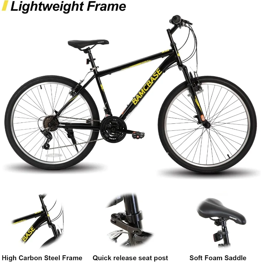 26 27.5 29 بوصة دراجة جبلية للبالغين الرجال النساء مع 21 سرعة إطار فولاذي عالي الشد على شكل حرف V دراجة ذيل صلب للطرق الوعرة
