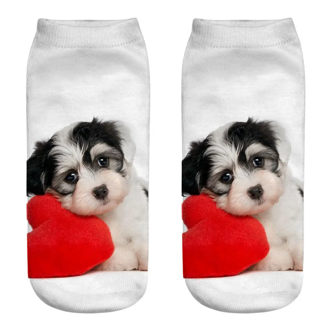 4 Pairs 3D Printed Socks for Dogs Printed Socks for Men and Women