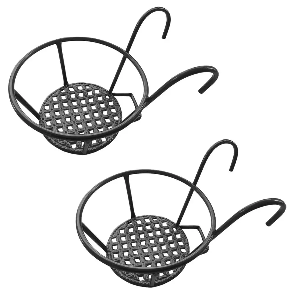

2Pcs Hanging Planter Rack Indoor Flowerpot Bracket White Fence Holder Bonsai Basket Plant Stand Hook Metal Durable