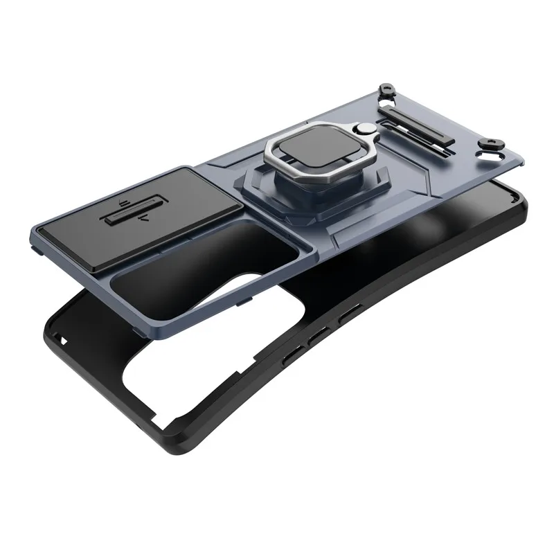 For Vivo V30 Pro Case Vivo V30 V30 Pro 5G Cover Slide Camera Len Phone Case Armor PC Shockproof Stand Holder Protective Cover