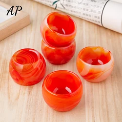 1PC Healing Gemstone Red Agate Crystal Teacup Crystal Carving Reiki Stone Carnelia Crystal Bowl Ornament Home Decoration Gifts