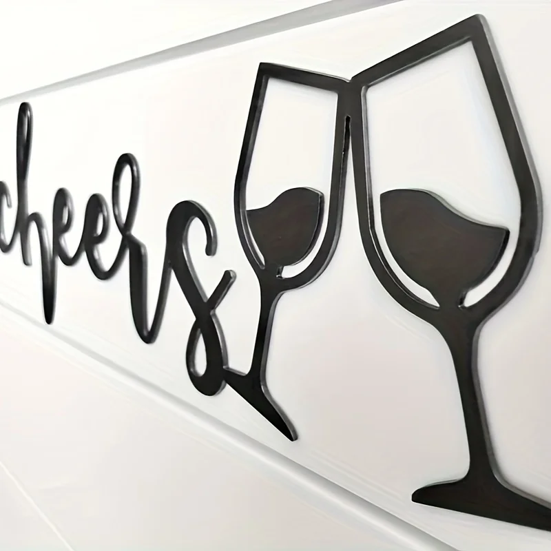 To Wine Lovers: 1 Metal Wall Art with Wine Glasses