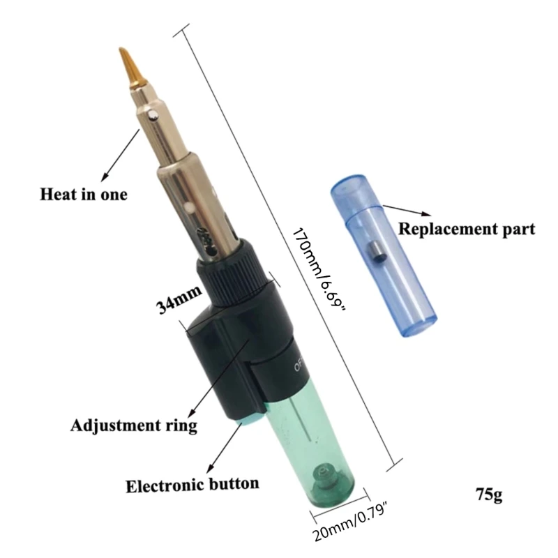 X37E Soldering Iron Pen Type Cordless Gas Soldering Iron Adjustable Temperature Solder Iron Pen for Outdoor Use