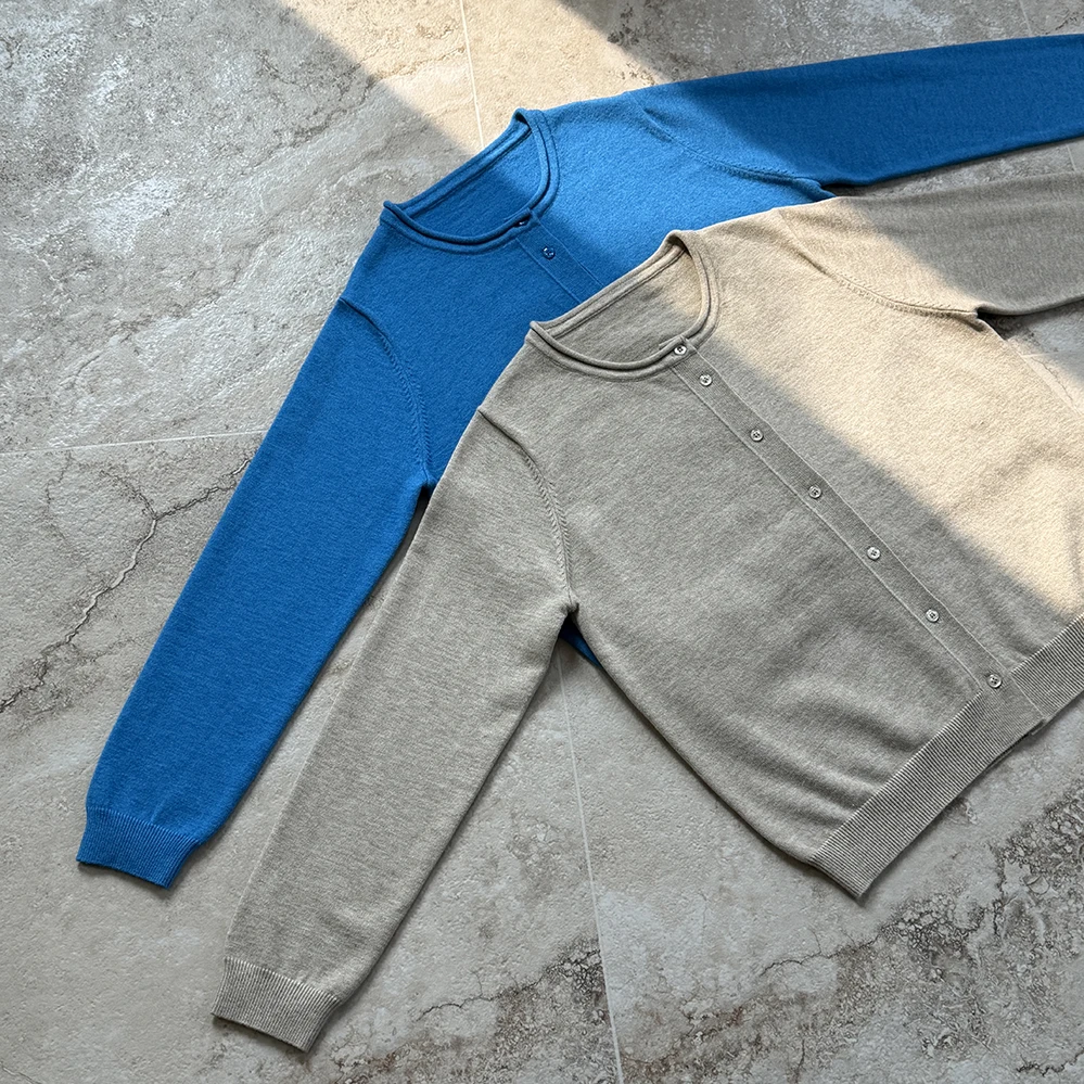 

Разноцветный вязаный свитер свободного кроя в повседневном стиле, весенний, стандартной толщины, открытый кардиган с отворотом, дизайн Pure E-commerce