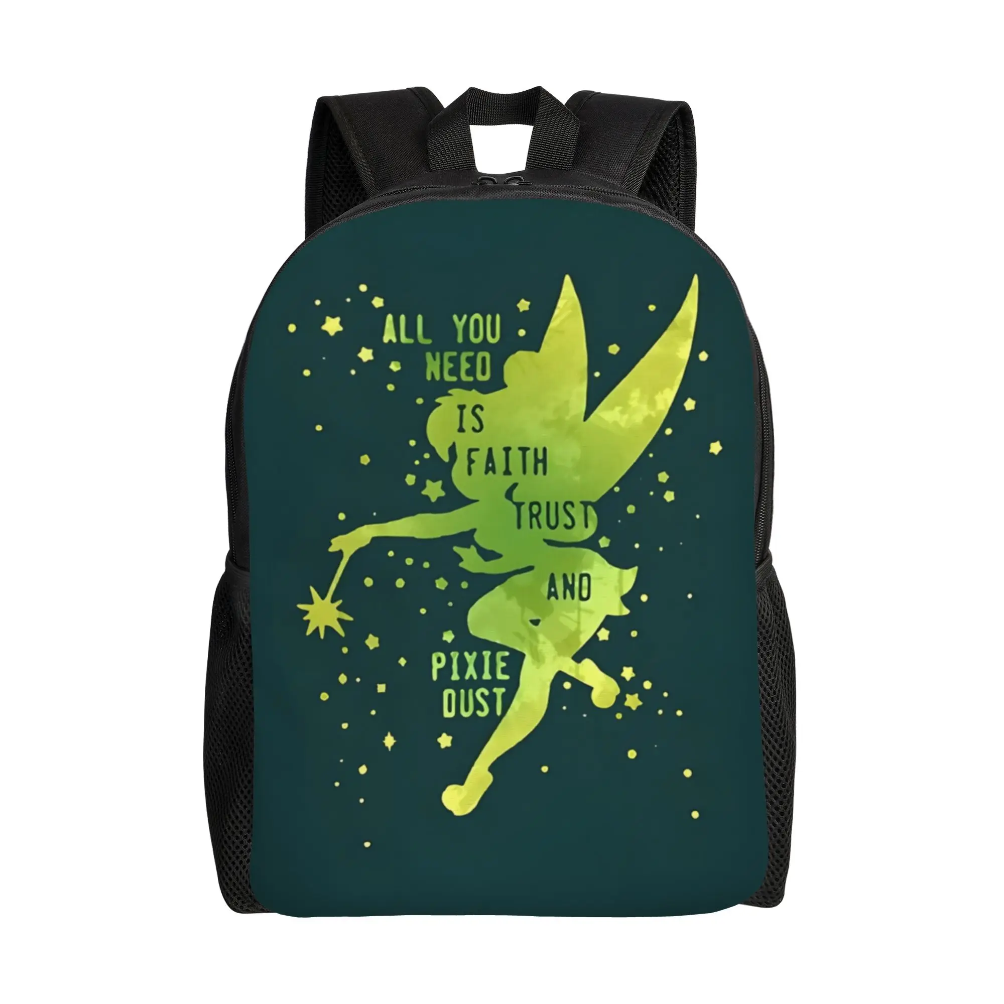 

Back to school season Casual Fairy Silhouette Storage Bag Tinker Bell Teenager Backpack