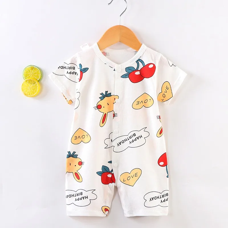 0-24month Baby Clothes Summer Toddler Jumpsuit Printed Fashion Cute Infantil Costume Cotton Short Sleeve Climbing Clothes Onesie