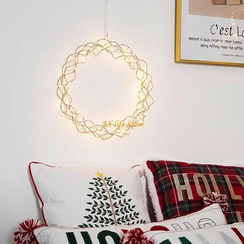 J2HA Christmas Window Lights Layout Props Round Hollow Lantern Xmas Gifts