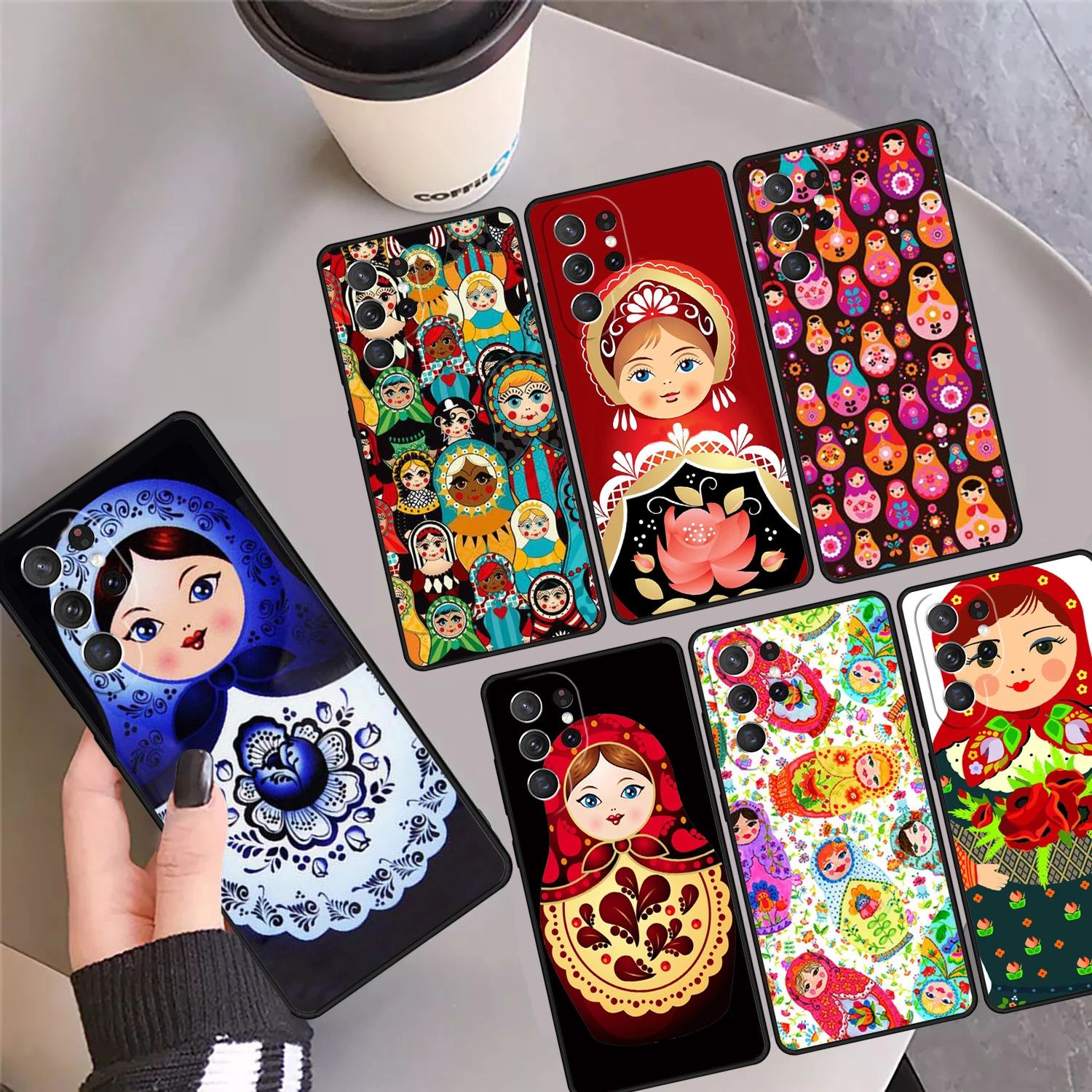 Babushka Matryoshka Red Russian Doll Phone Case Cover For Samsung Galaxy S24 Ultra 23 S22 Plus S21 FE S20 S8 S9 S10 Note 10 Pro