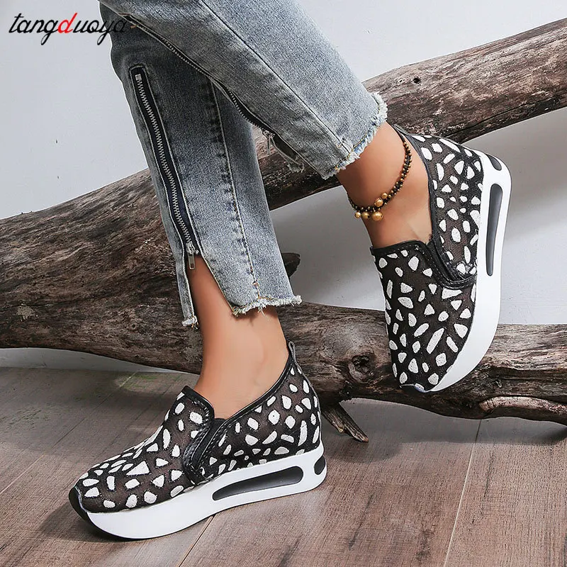 white Woman Light Moccasins Sneaker Sports Slip-on Loafers Platform Tennis Ladies Casual Comfortable Elegant Summer Cute Shoes