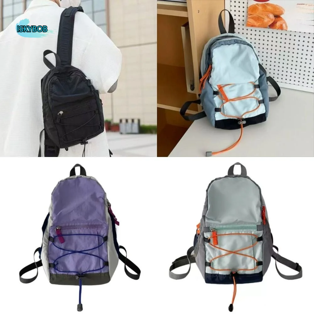 

Large Capacity Outdoor Mountain Bag Drawstring Waterproof Lightweight Nylon Bag Sports Knapsack Small School Bag Climb Bag