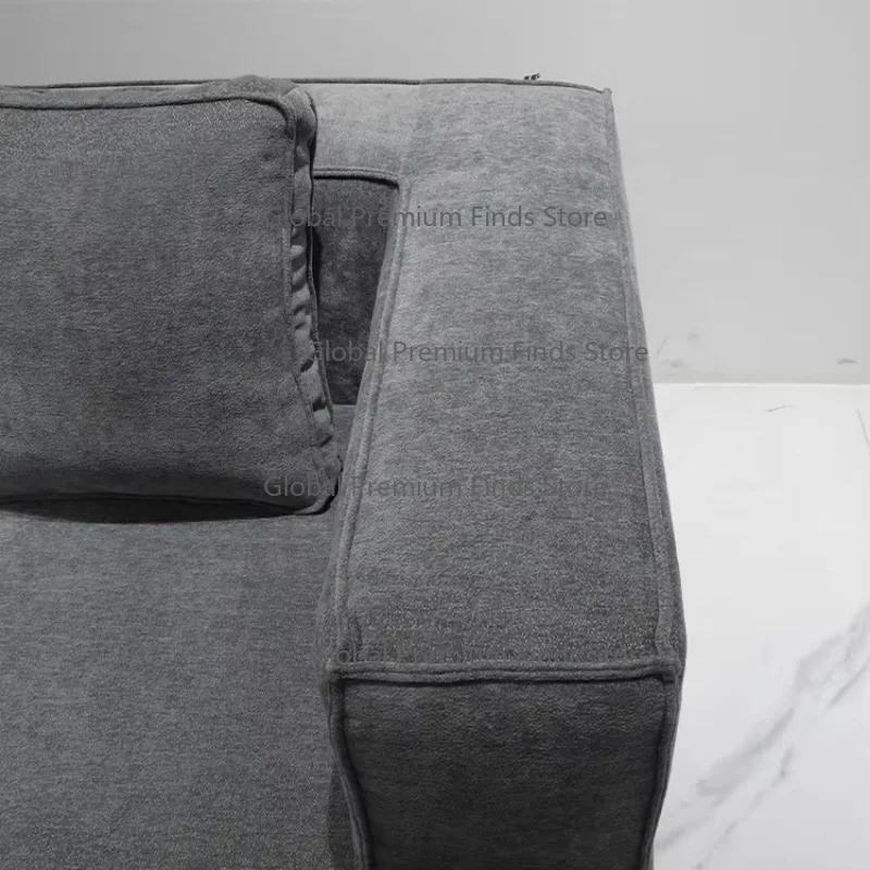 Modern Design Dark Grey Foam Sofa Set High Density Fabric Compression Vacuum Compress for Villa Apartment School Hospital Mall 5