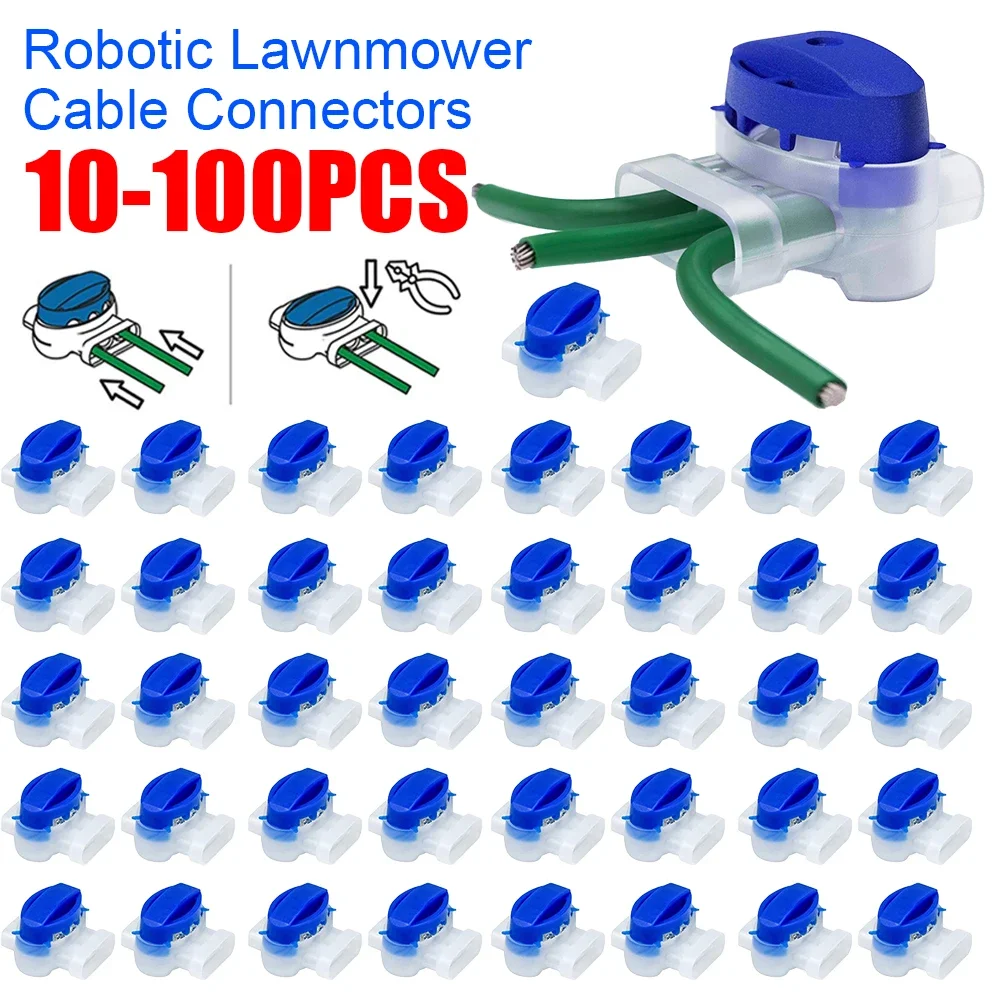 10-100pcs Waterproof Cable Clamps Wire Connectors For Garden Auto Lawn Mower 3 Pore Terminal Blocks Robotic Lawnmower Connectors