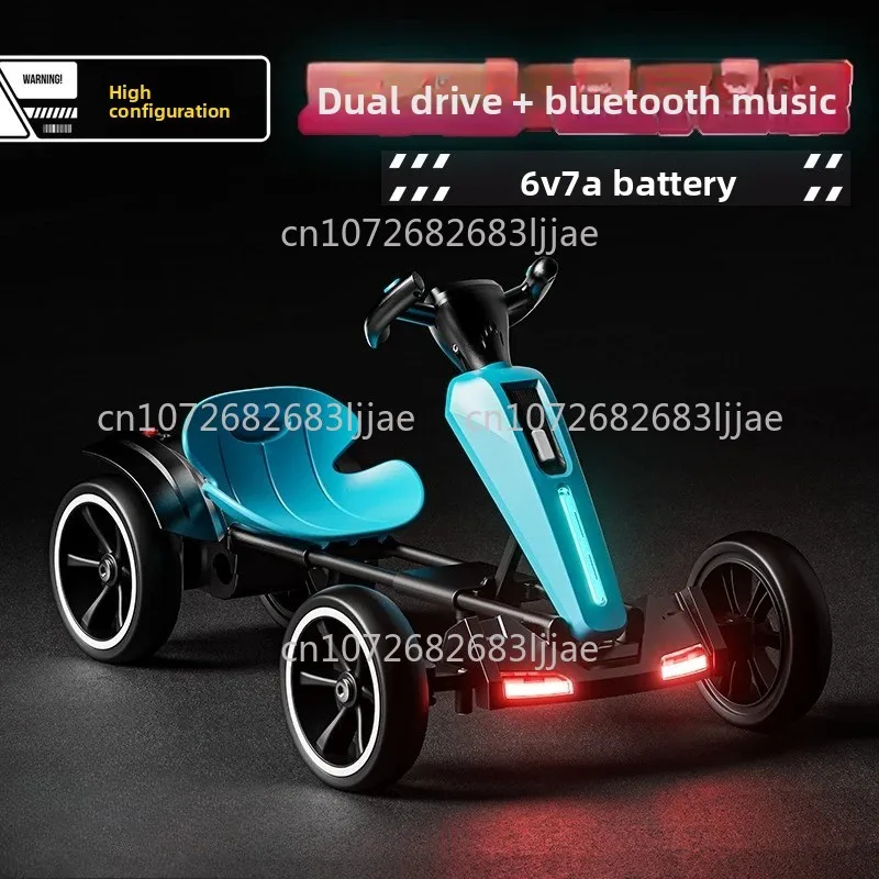 Children's electric car kart four-wheeled toy can seat men, women and children portable foldable