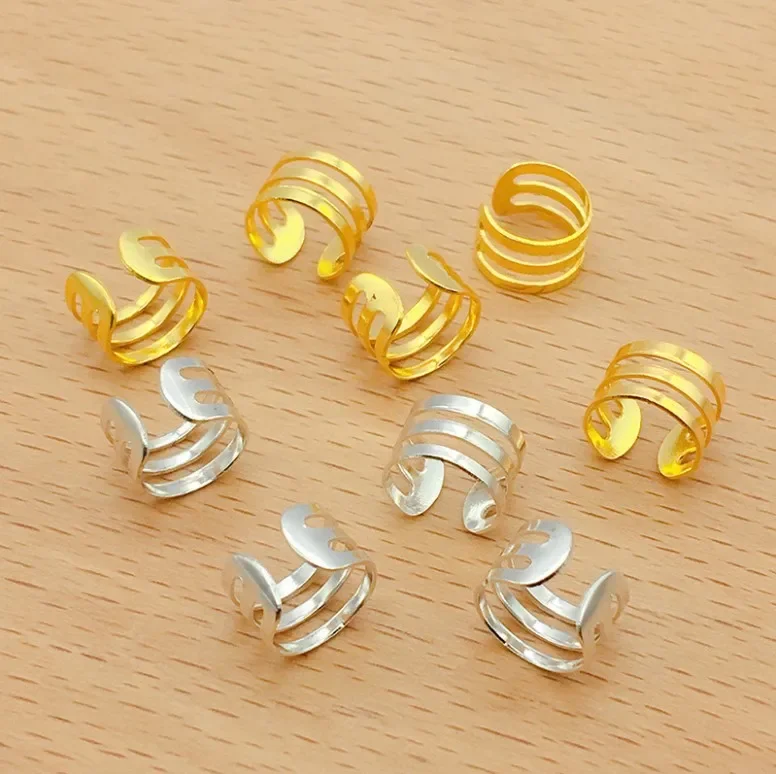 50/100 Pcs Open Dreadlocks Hair Beads Hair Rings Hairpin Metal Headdress DIY Wig Alloy Buckle Gold Silver Hair Accessories