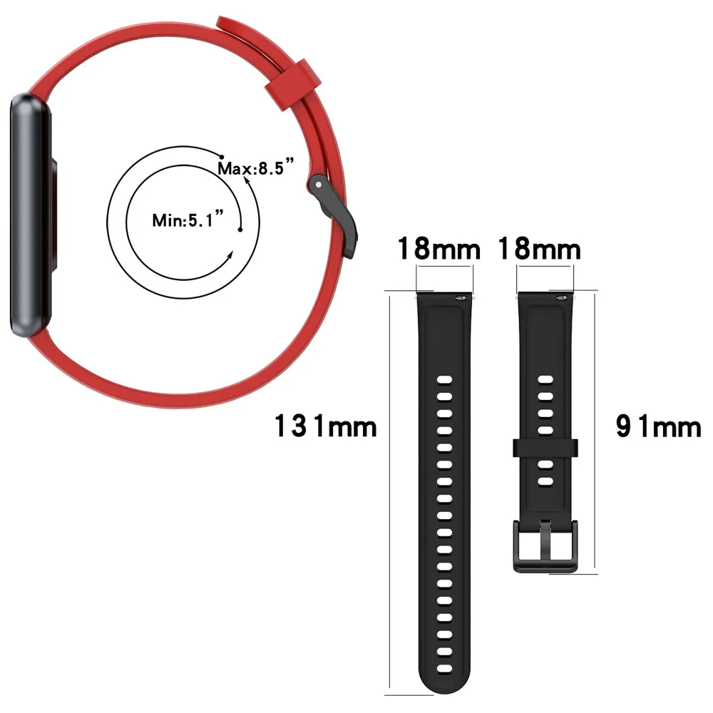 BEHUA Silicone Strap For Realme Band 2 Smart Watchband 18mm Replacement Wristband For Garmin Venu 2S Bracelet Colorful Belt