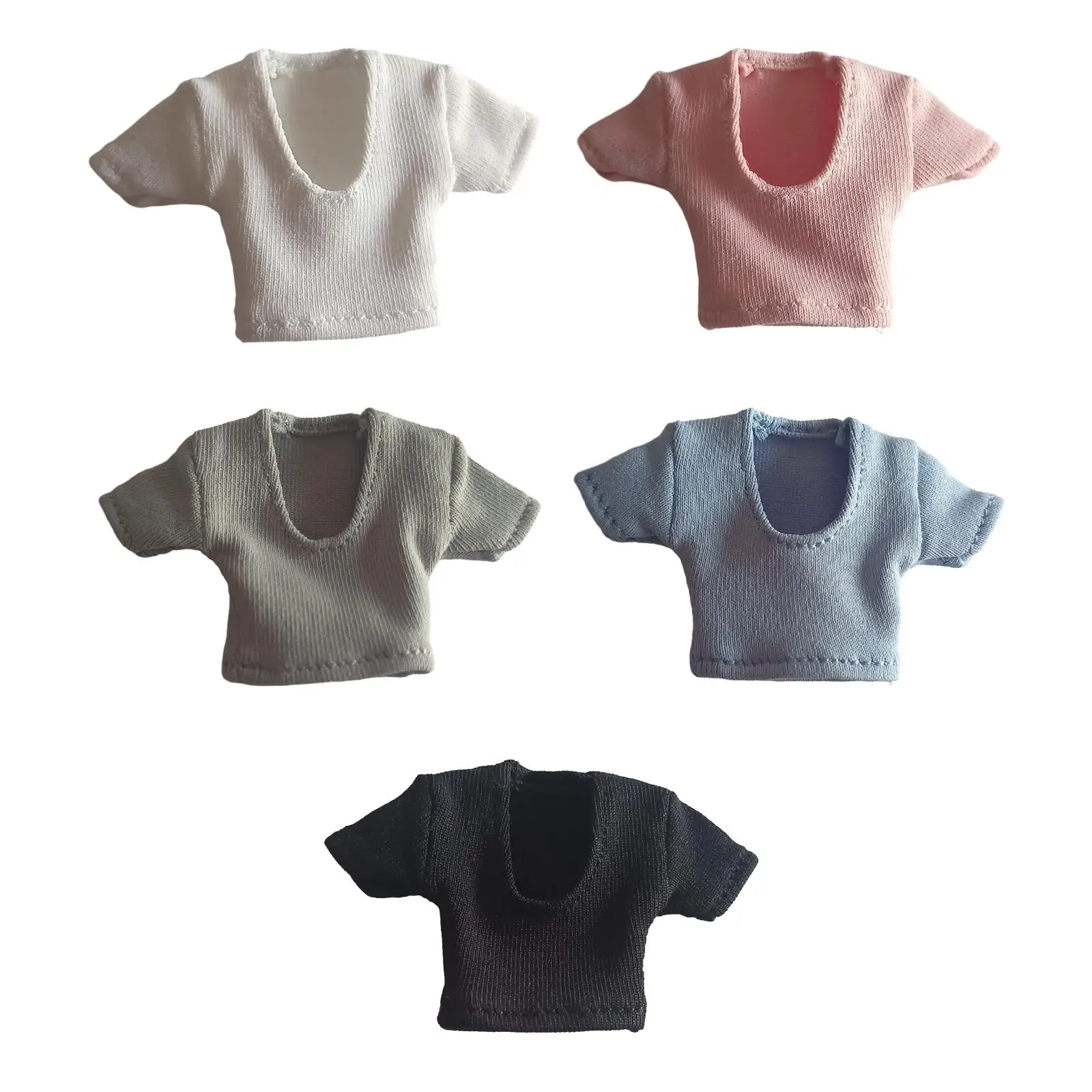 1:12 Actiefiguren Shirt Zachte Handgemaakte Accessoires Miniatuur Stijlvolle Poppendecor 6 Inch Dameskleding Poppenkleding