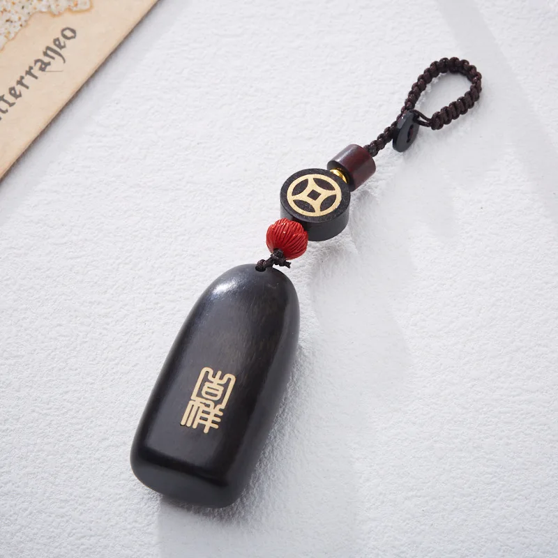 Peaceful & Auspicious Cinnabar Ebony Lucky Pendant Keychain Mobile Phone Pendant Gift For Friends In The Year Of Bi Lucky Chamrs