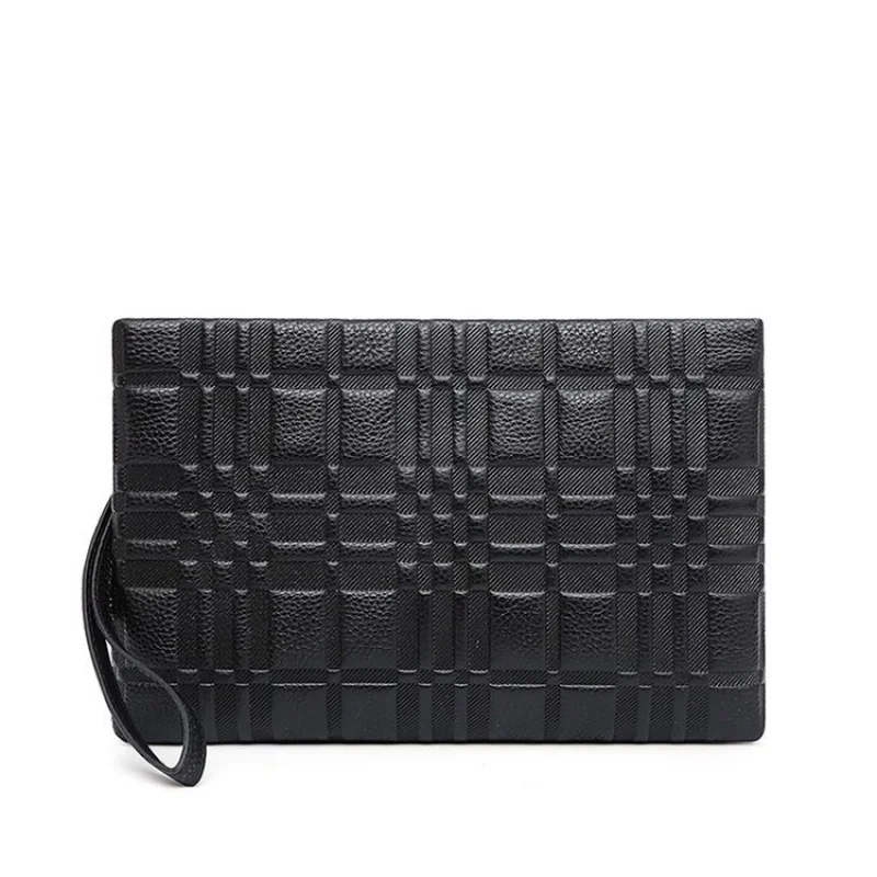 Men's Genuine Leather Handbag Casual Soft Cowhide Clutch  Bags Large Capacity Handheld