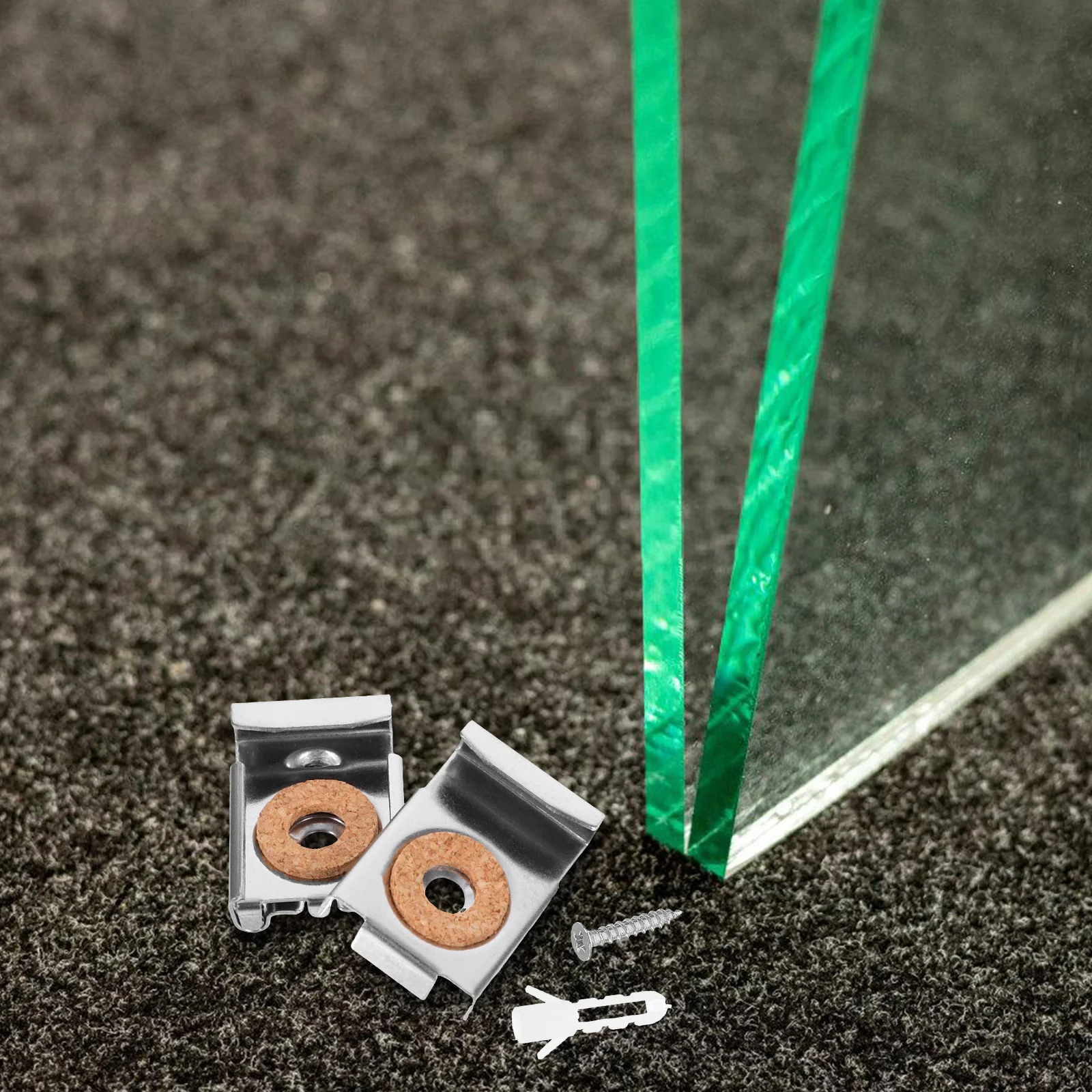 

6 set Stainless Steel Mirror Brackets 6 Sets Fixing Clamps For Wall Shower Glass Clamp Holder Clips Glass Shelf Support Hardware