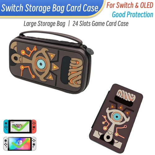 Imagen 1 del producto Bolsa de almacenamiento para interruptor estilo pizarra Sheikah con estuche para tarjetas de juego 2 en 1 para NS Switch OLED bolso accesorios para cajas de tarjetas de juego